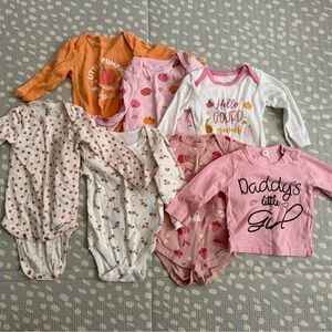 Assorted Kids One Pieces Set - Pink, Orange, White Fall Theme Lot